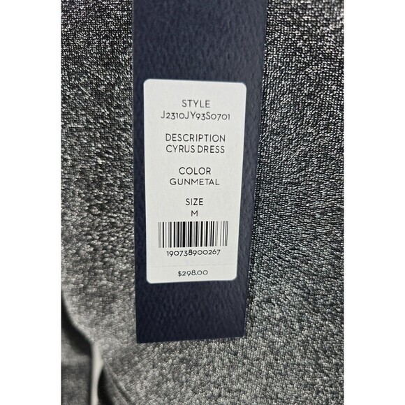NWT Veronica Beard Cyrus Metallic Long Sleeve Ruched Mini Dress Gunmetal‎ Medium - Picture 9 of 12